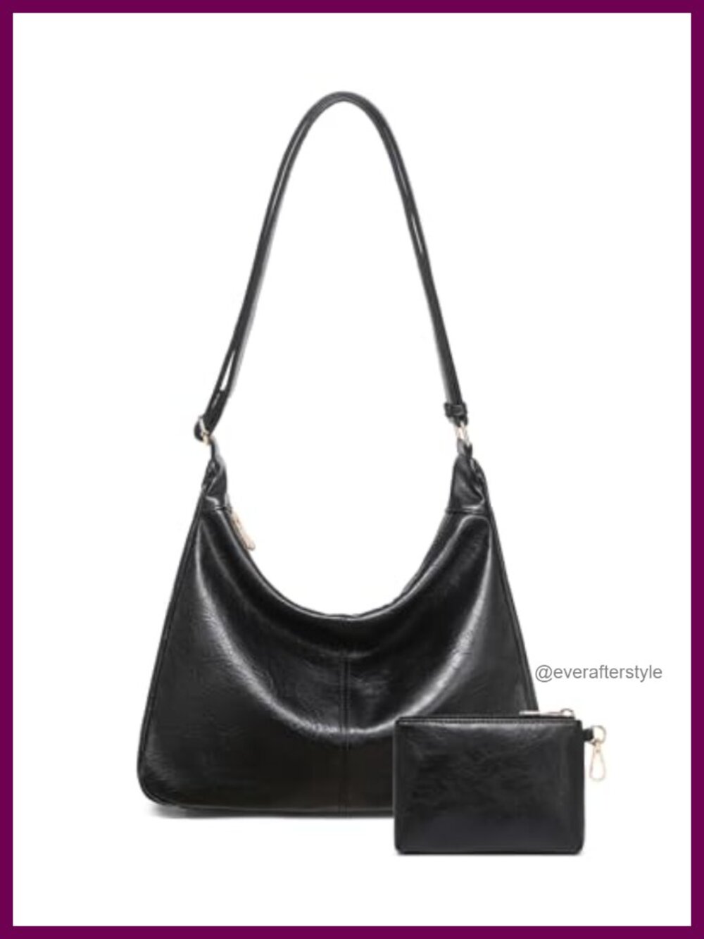 Soft Vegan Leather Hobo Shoulder Bag Crossbody with Mini Purse Adjustable Strap